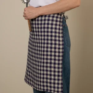 Kjøkkenhåndkle/Forkle - Flax/Navy Gingham