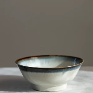 Bolle - Japansk Keramikk Dia21xH8,5cm Hvit M/Blå Kant